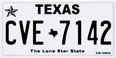 TX license plate CVE7142