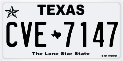 TX license plate CVE7147