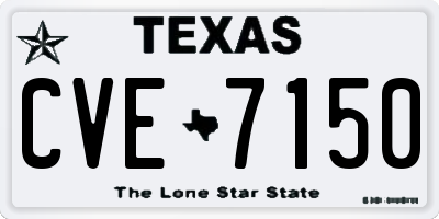 TX license plate CVE7150