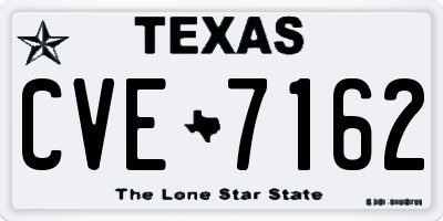 TX license plate CVE7162