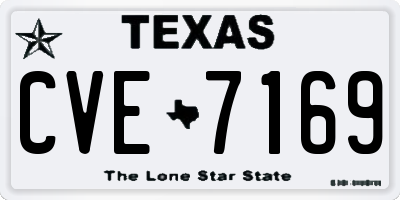 TX license plate CVE7169