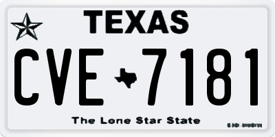 TX license plate CVE7181
