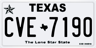 TX license plate CVE7190
