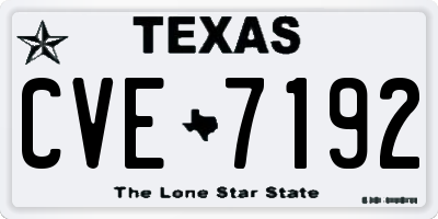 TX license plate CVE7192