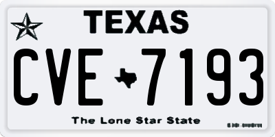 TX license plate CVE7193