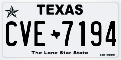 TX license plate CVE7194