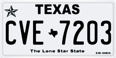 TX license plate CVE7203