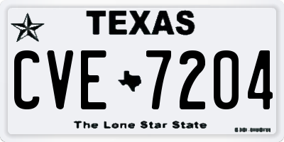 TX license plate CVE7204