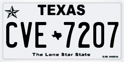TX license plate CVE7207