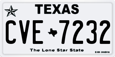 TX license plate CVE7232