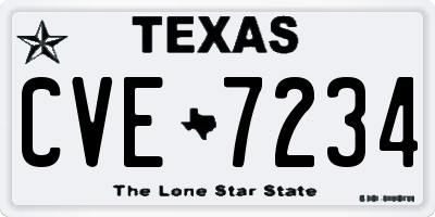 TX license plate CVE7234