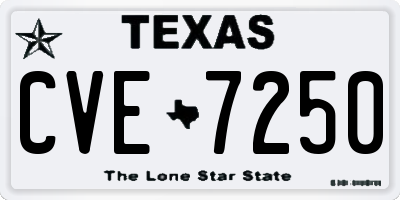 TX license plate CVE7250