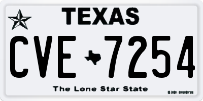 TX license plate CVE7254