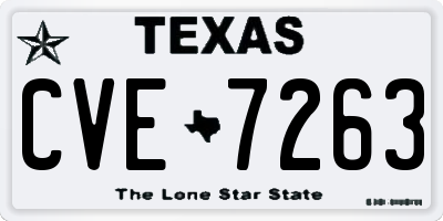 TX license plate CVE7263