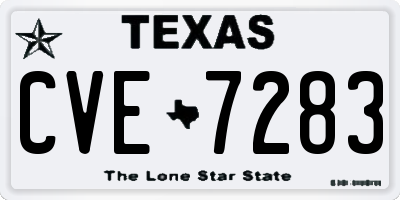 TX license plate CVE7283