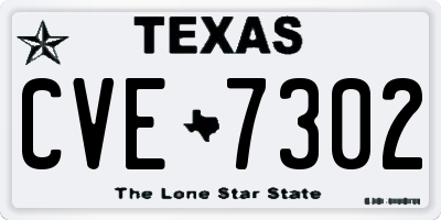 TX license plate CVE7302