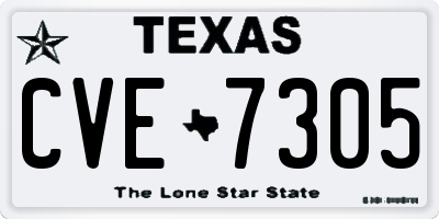 TX license plate CVE7305