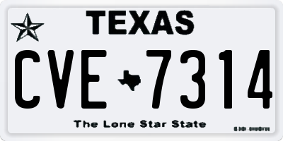 TX license plate CVE7314