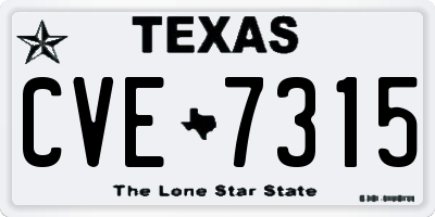 TX license plate CVE7315