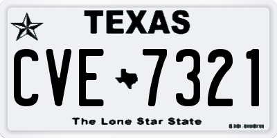 TX license plate CVE7321