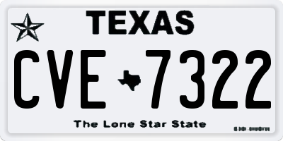 TX license plate CVE7322