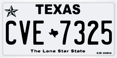 TX license plate CVE7325