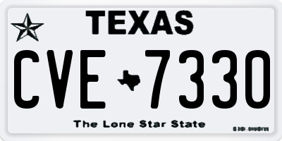 TX license plate CVE7330