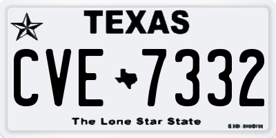 TX license plate CVE7332