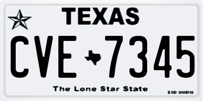 TX license plate CVE7345