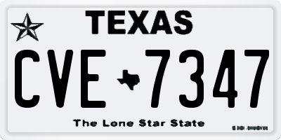 TX license plate CVE7347