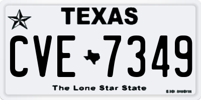 TX license plate CVE7349