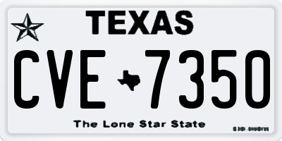 TX license plate CVE7350
