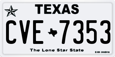 TX license plate CVE7353
