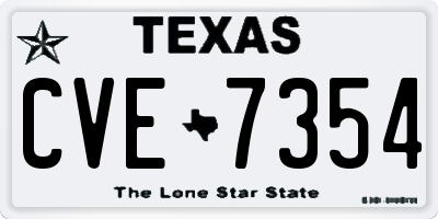 TX license plate CVE7354