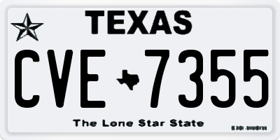 TX license plate CVE7355