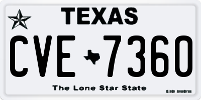 TX license plate CVE7360