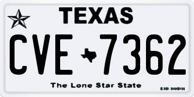 TX license plate CVE7362