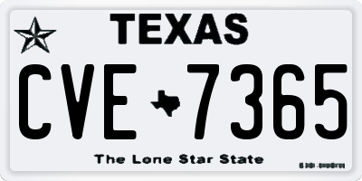 TX license plate CVE7365