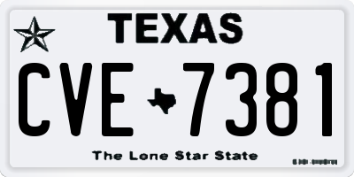 TX license plate CVE7381