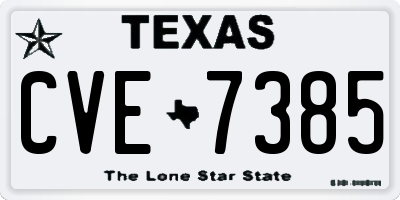 TX license plate CVE7385