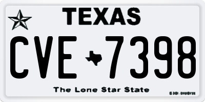 TX license plate CVE7398