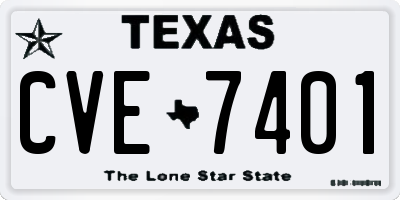TX license plate CVE7401