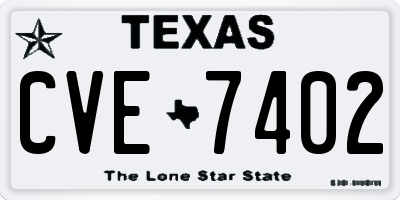 TX license plate CVE7402