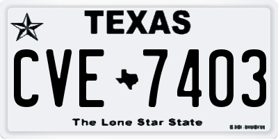 TX license plate CVE7403
