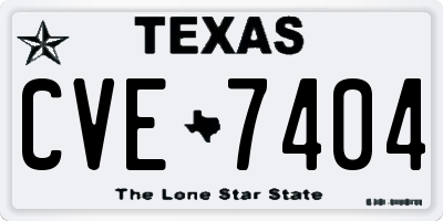 TX license plate CVE7404