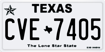 TX license plate CVE7405