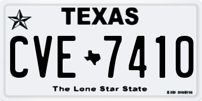 TX license plate CVE7410