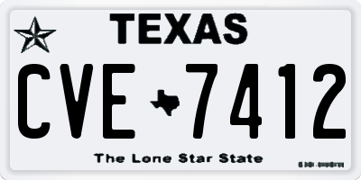 TX license plate CVE7412