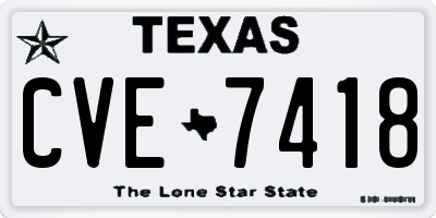 TX license plate CVE7418