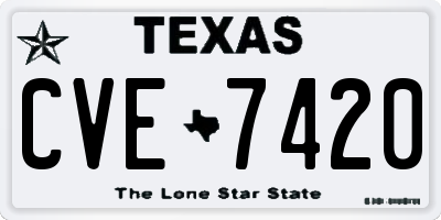 TX license plate CVE7420